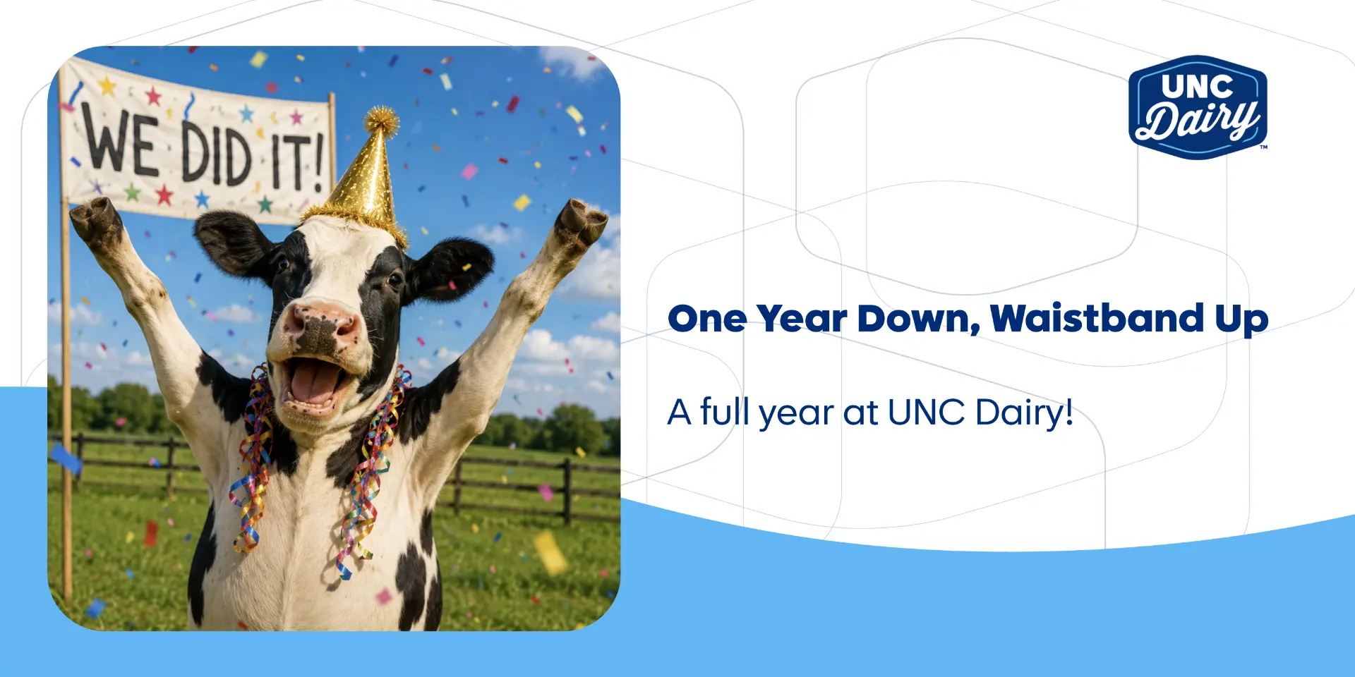 One year down, waistband up — work anniversary